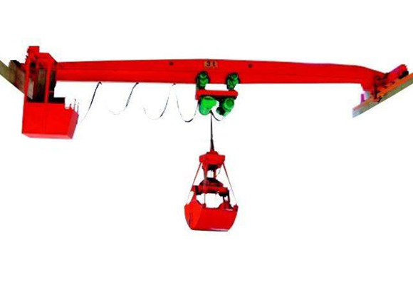 Enkele ligger Bovenloopkraan met grijper